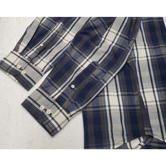 US Polo Assn Men’s XL Shirt Blue Gray Plaid Classic Fit Preppy Americana Vibe - Picture 6 of 10